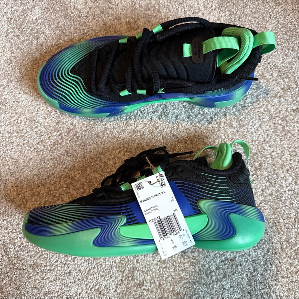 Women’s Size 7.5 Adidas Exhibit Select 2.0 Basketball Shoes Green JS0642
